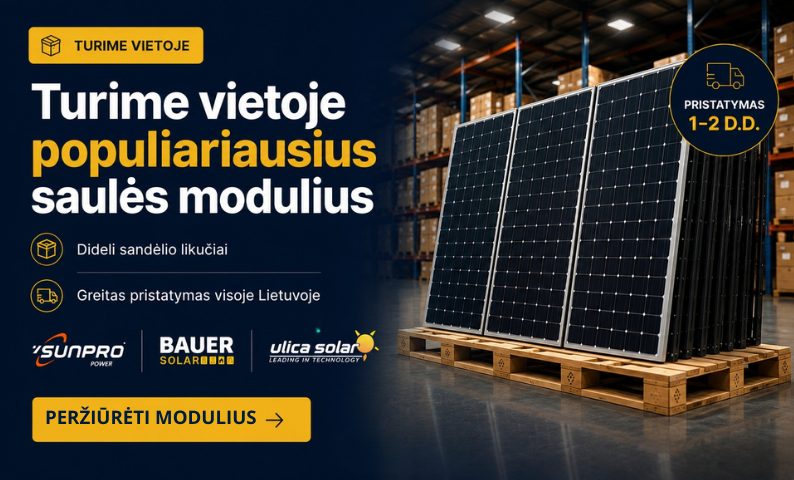 Turime vietoje populiariausius saulės modulius